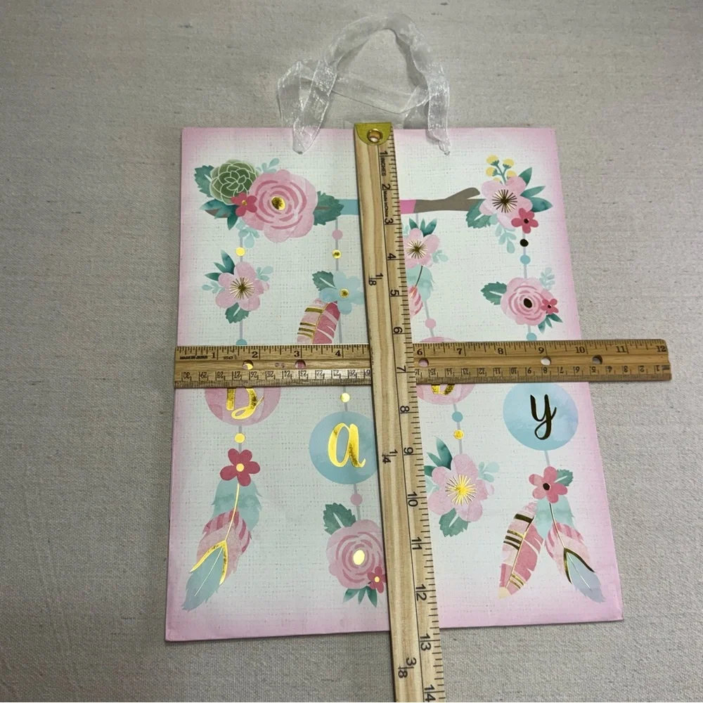 Baby Gift Bag Set - Pastel Multi-Color Welcome Baby Designs - 6 Gift Bags